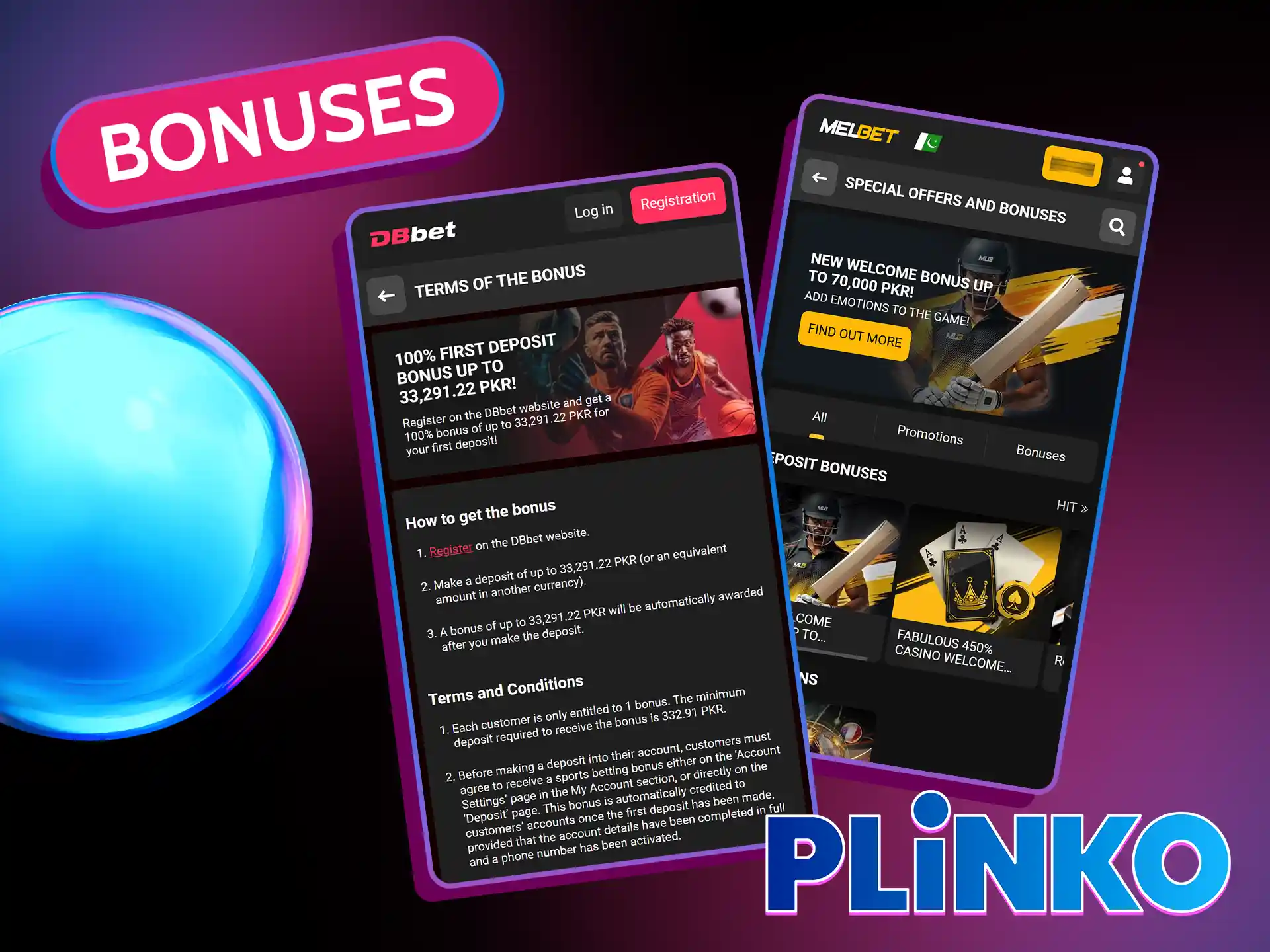 Welcome bonuses from casino apps will allow you to get more winnings at the beginning of your Plinko gaming journey.
