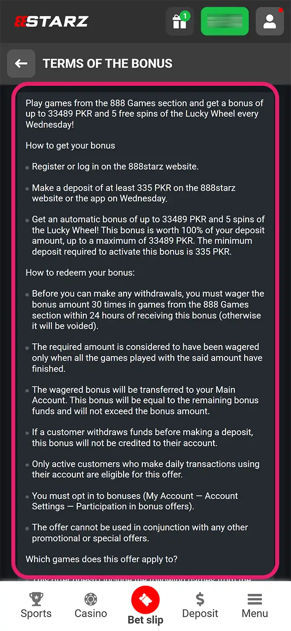 Check the bonus terms and conditions to use it to play Plinko.