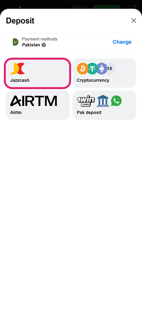 Choose a convenient payment method to place bets in the Plinko game.