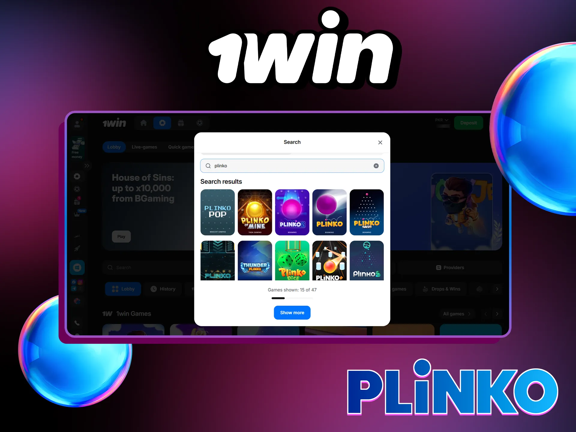 The official 1Win platform offers one of the largest selections of Plinko casino games.