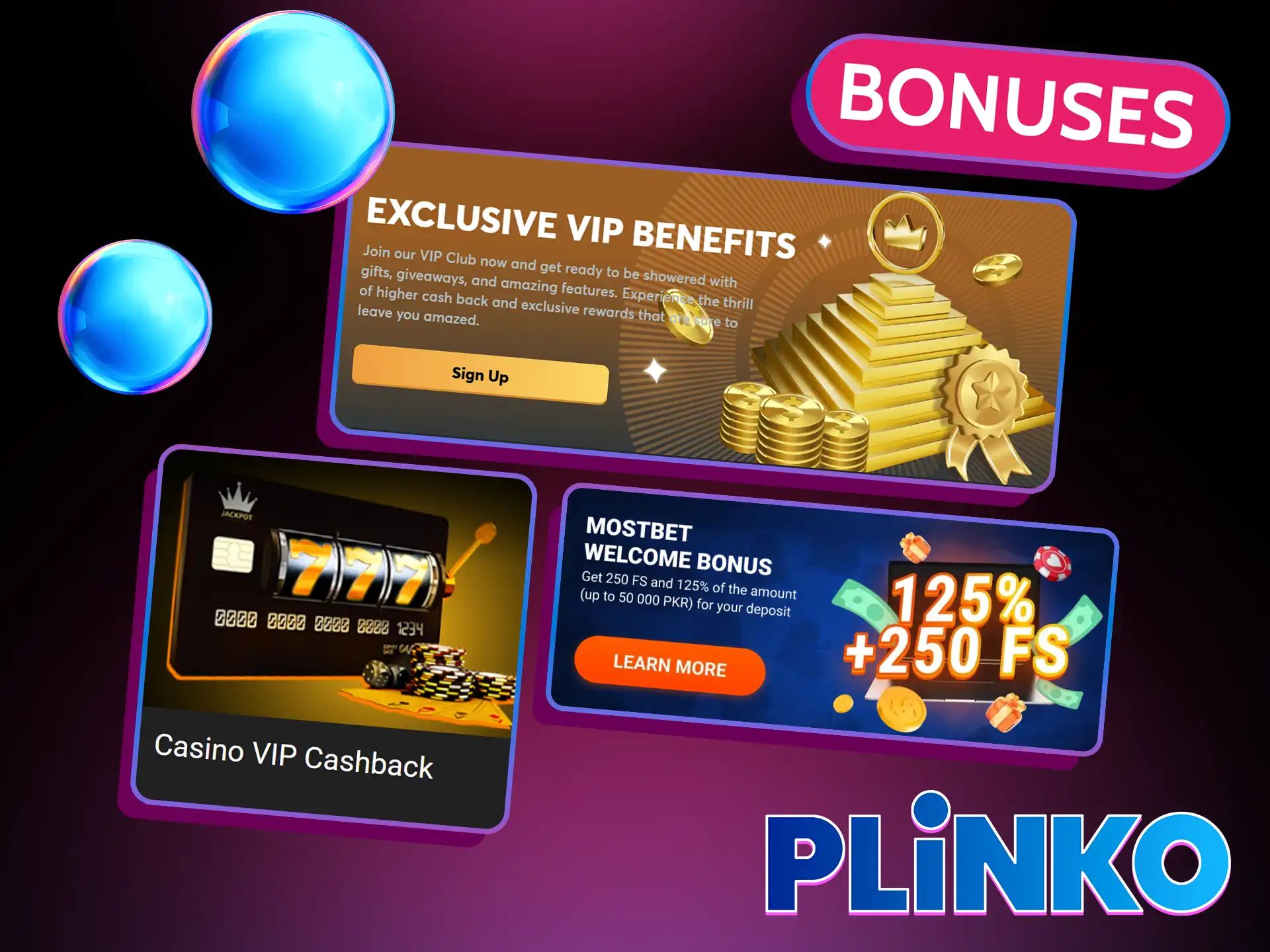 Casino providers offer various bonuses for playing Plinko online.
