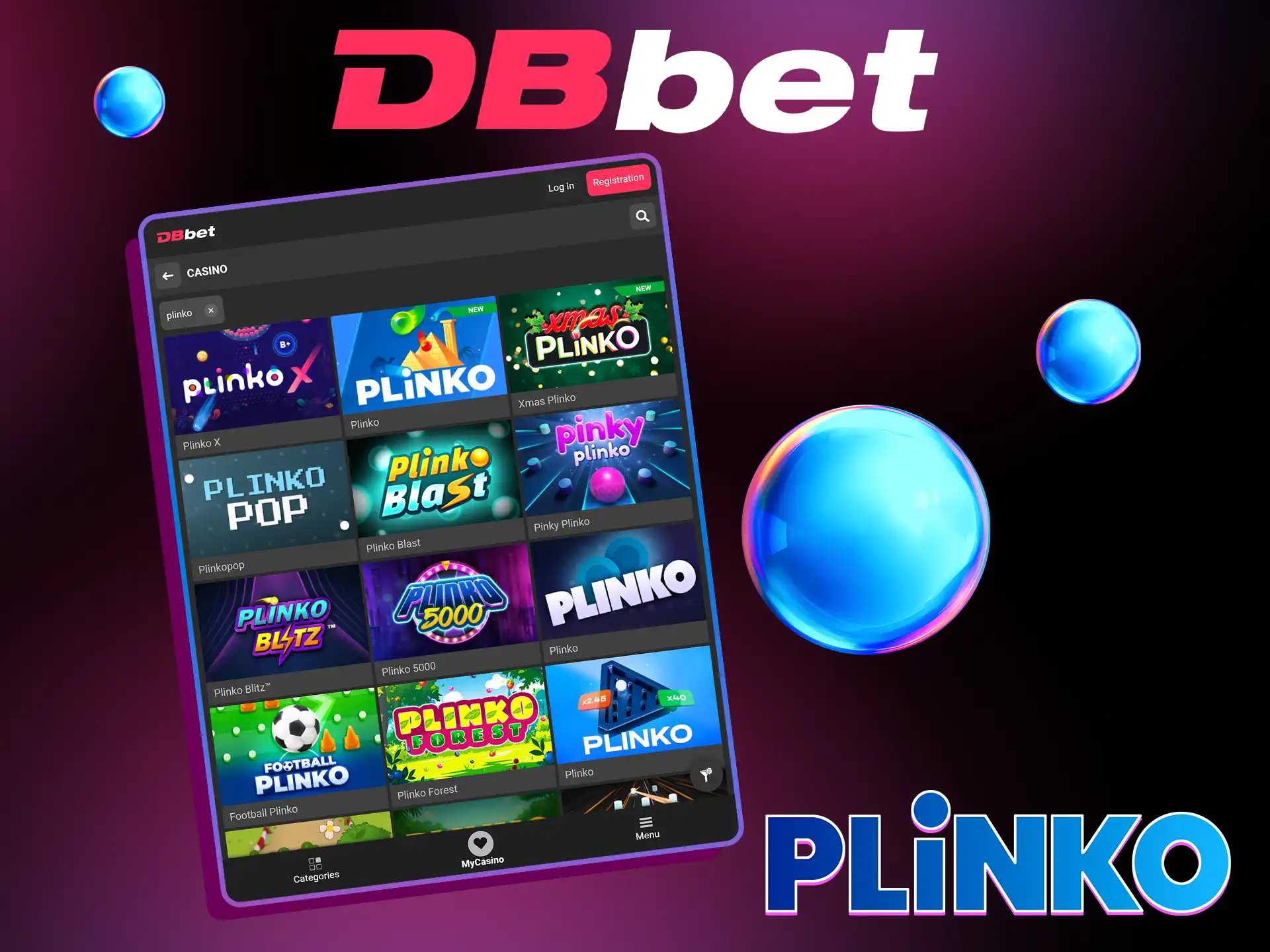 Licensed casino DBbet offers a wide variety of Plinko games available right now on its website.