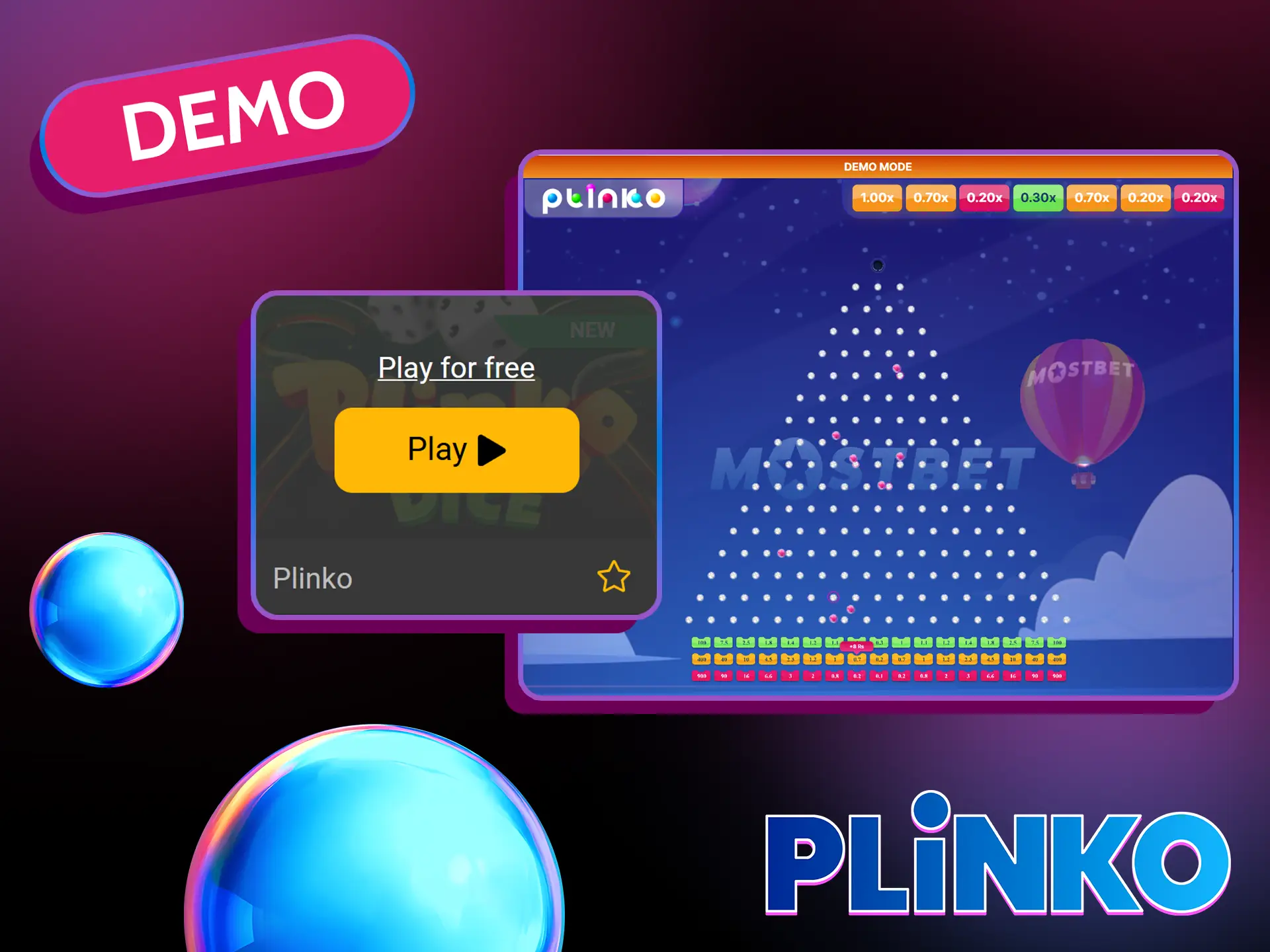 You can use the demo mode in Plinko game in Pakistan.
