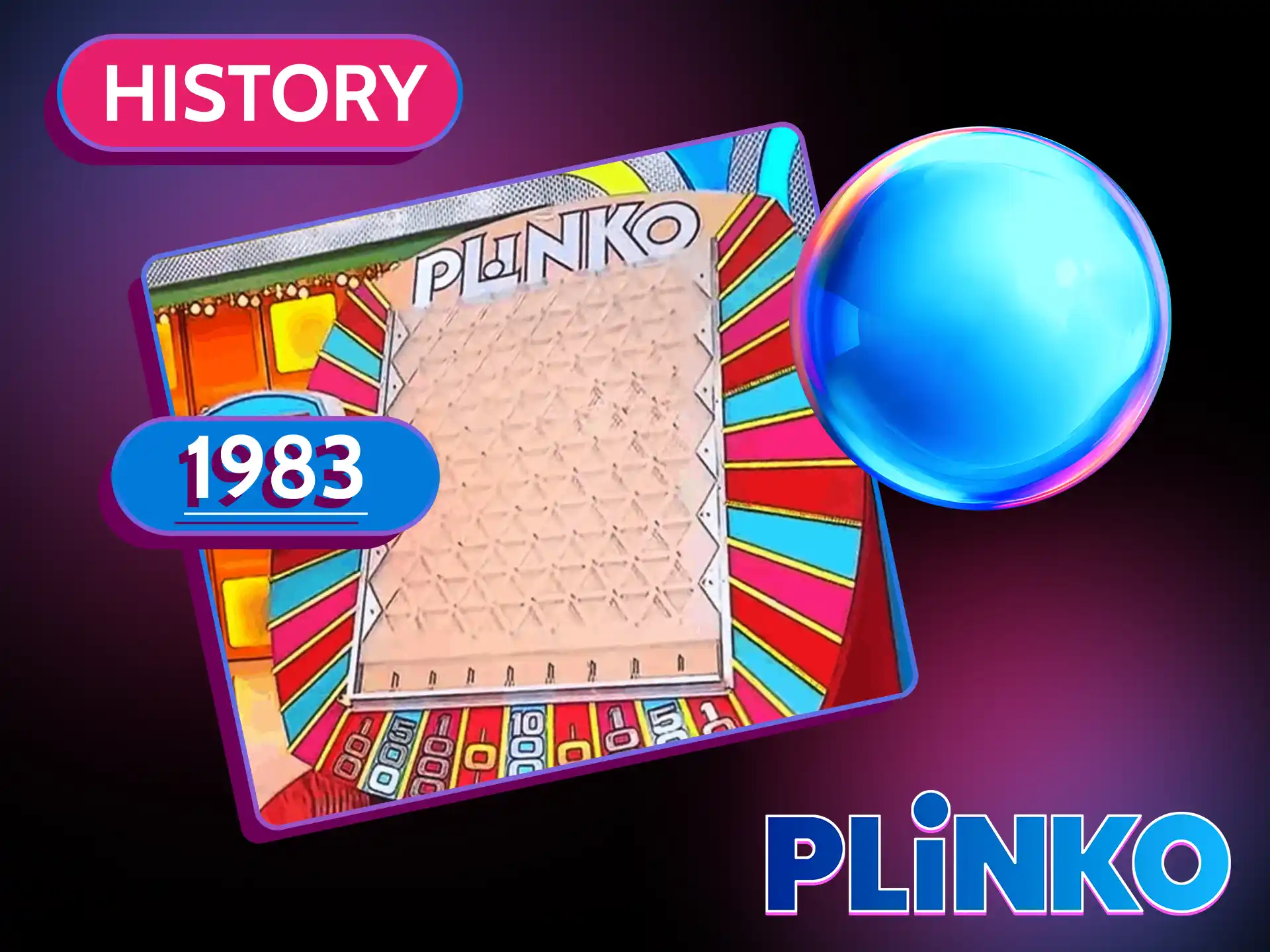 The history of the game Plinko began in 1983.
