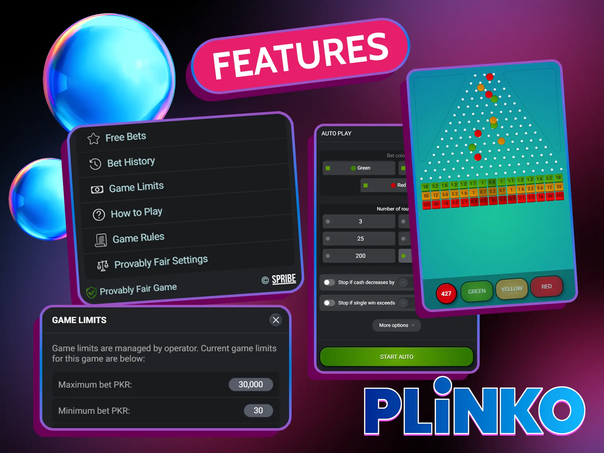 Plinko Spribe features are present to diversify your gambling.
