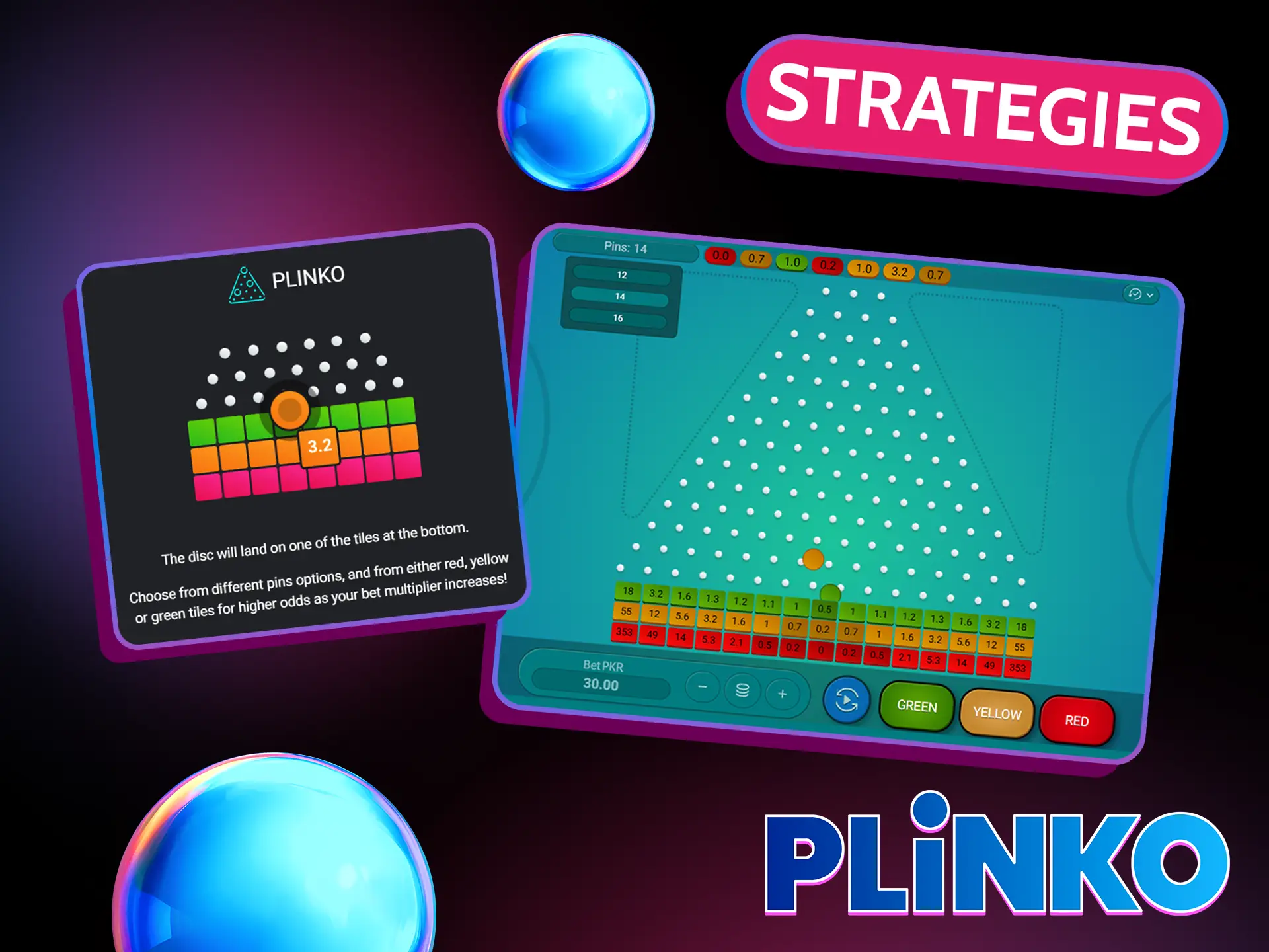 Use different strategies to play Plinko Spribe.