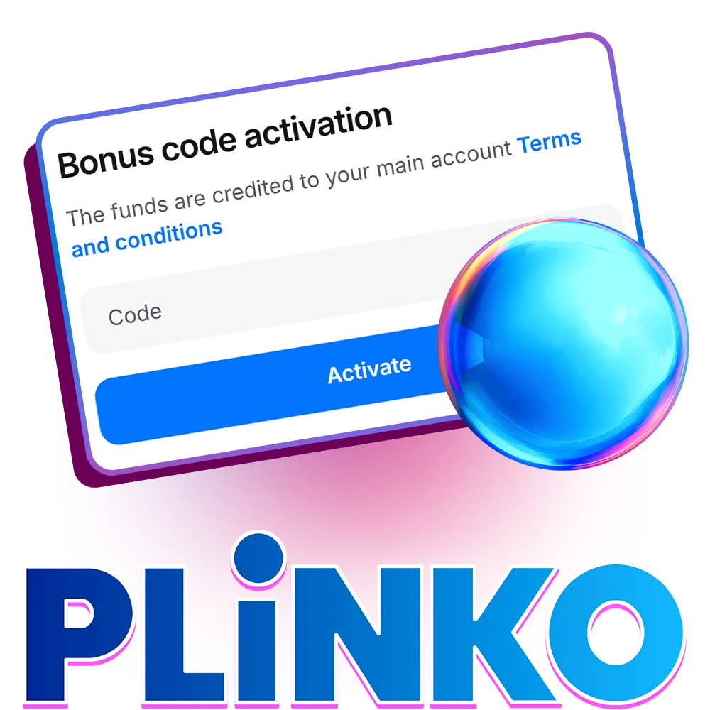 Use promo codes to improve your chances in the Plinko game.