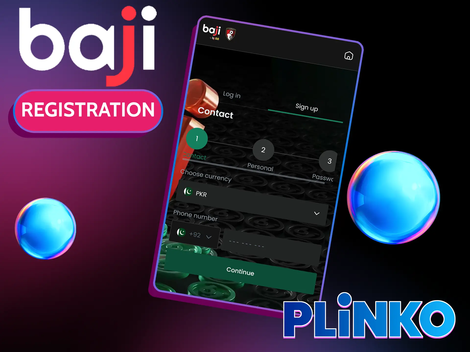 The classic registration method on the official Baji Live Casino website will give you full access to Plinko functionality in Pakistan.
