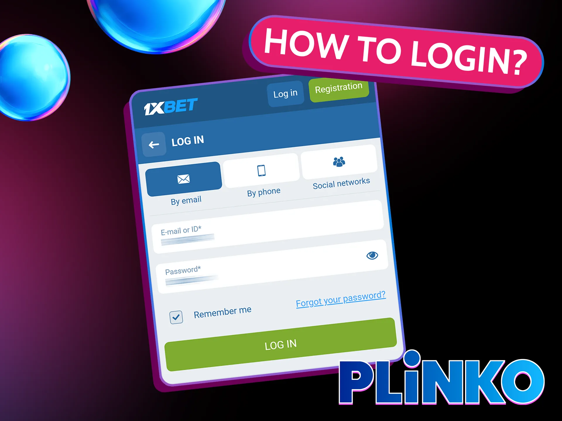 Click the button to complete the simple login process at Plinko Casino.