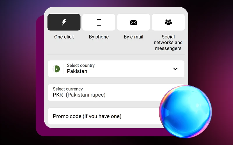 Registration in One Click is a suitable way for those who want to play Plinko first and then deal with full account verification.