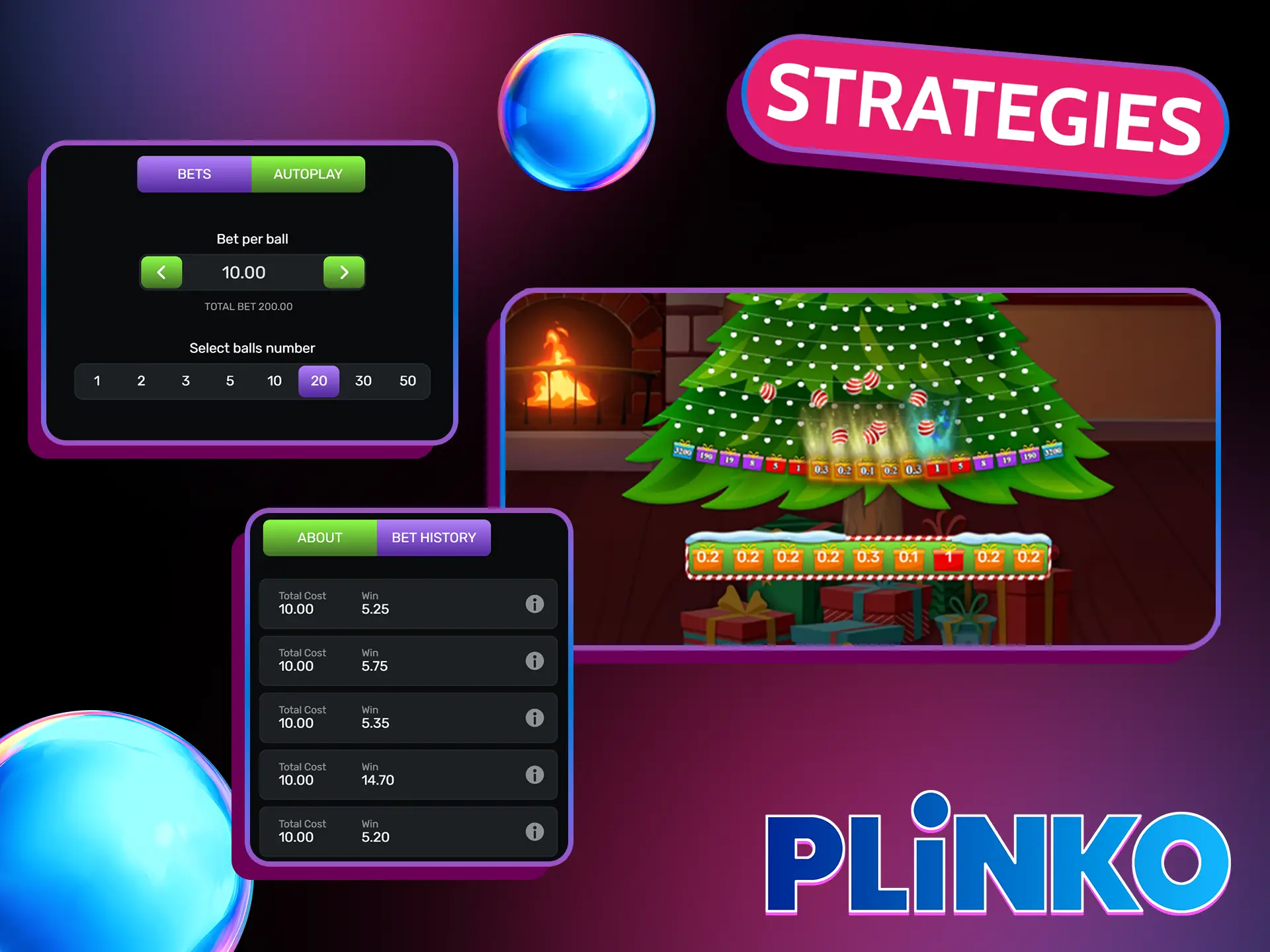Try different strategies for playing Plinko Xmas.