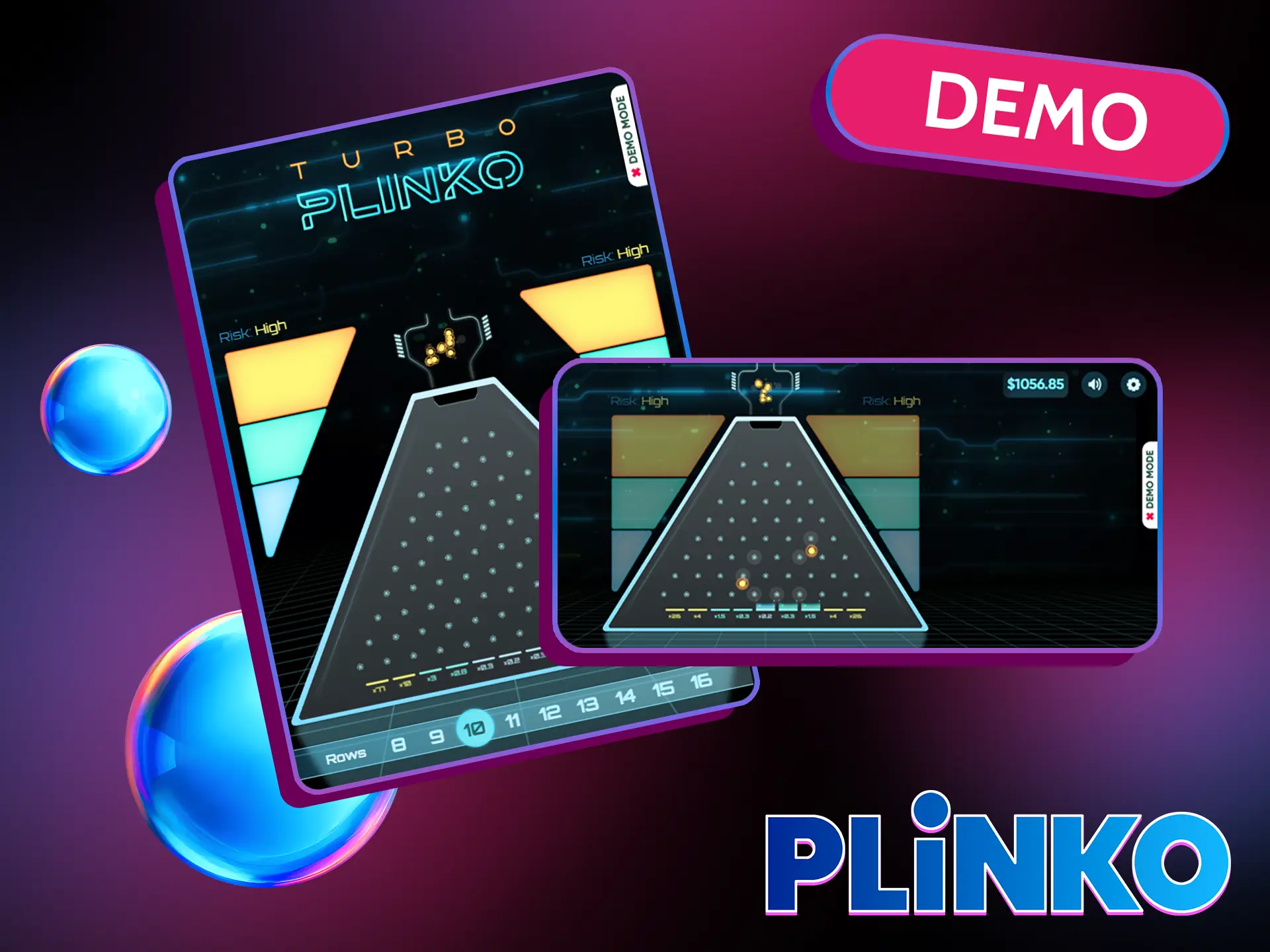 Try demo version of Turbo Plinko game.